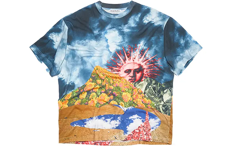Acne Studios Футболка женская синяя Regular T Shirt — фото 3