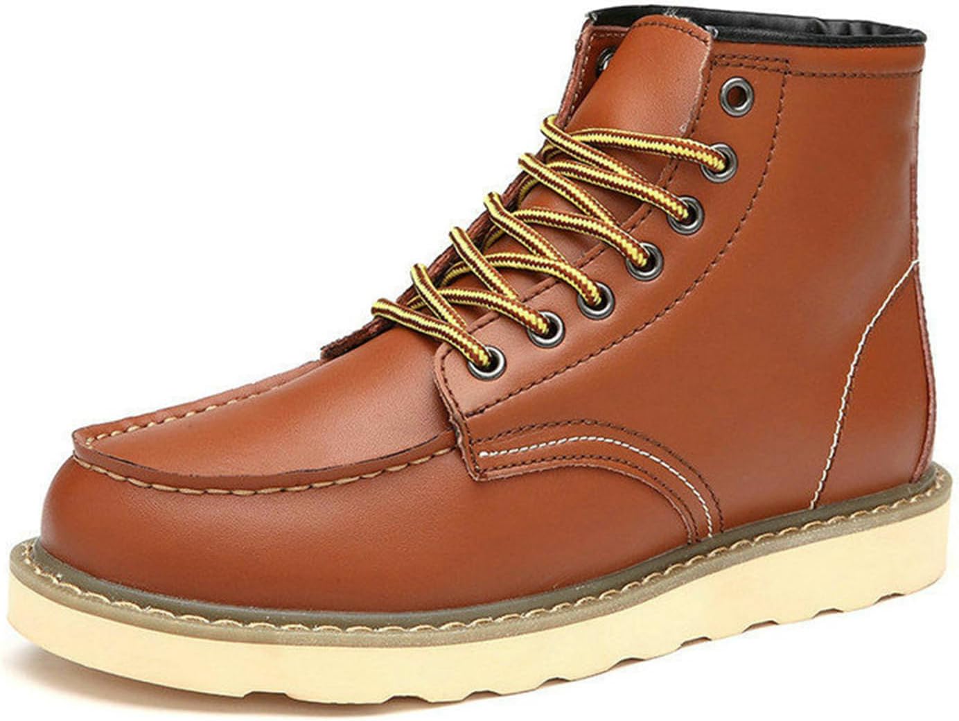 

Мужские ботинки Водонепроницаемые строительные ботинки Для улицы с противоскользящей подошвой Модные высокие кожаные туфли Generic, оранжевый