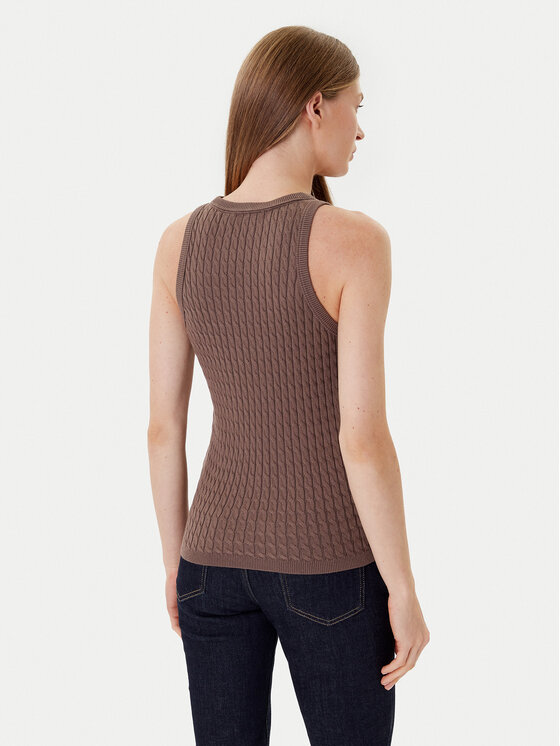 Топ slim fit WW0WW45706 Tommy Hilfiger, коричневый — фото 3