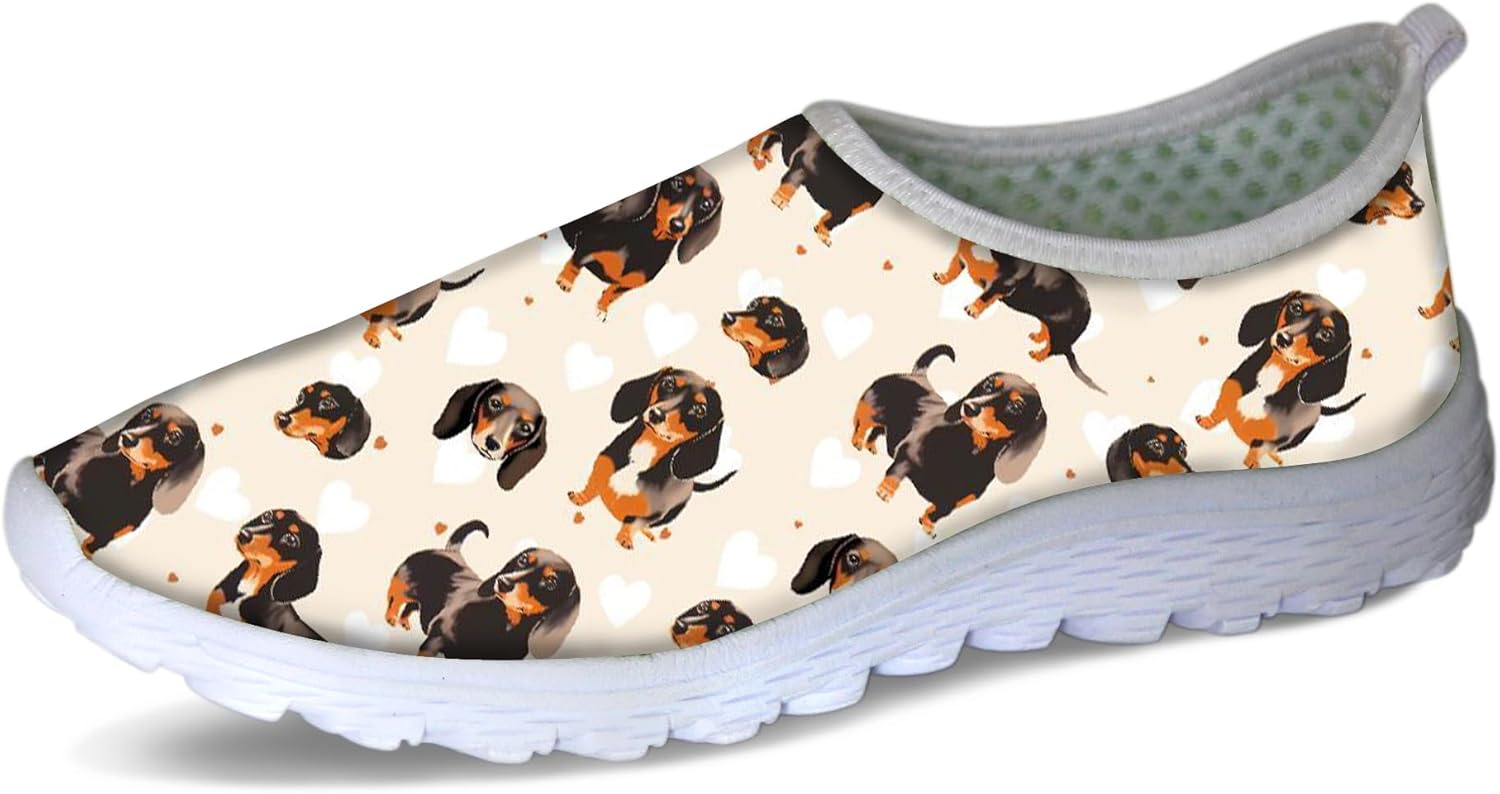 

Женские прогулочные кроссовки Forchrinse Music Note, мужские слипоны GO Walk с мягкой сеткой, легкая рабочая обувь, Dachshund