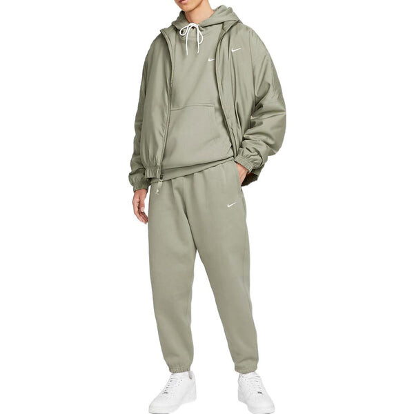 Брюки men's solo swoosh elastic waistband solid color bundle feet fleece sports pants/trousers/joggers autumn green Nike, мультиколор — фото 3