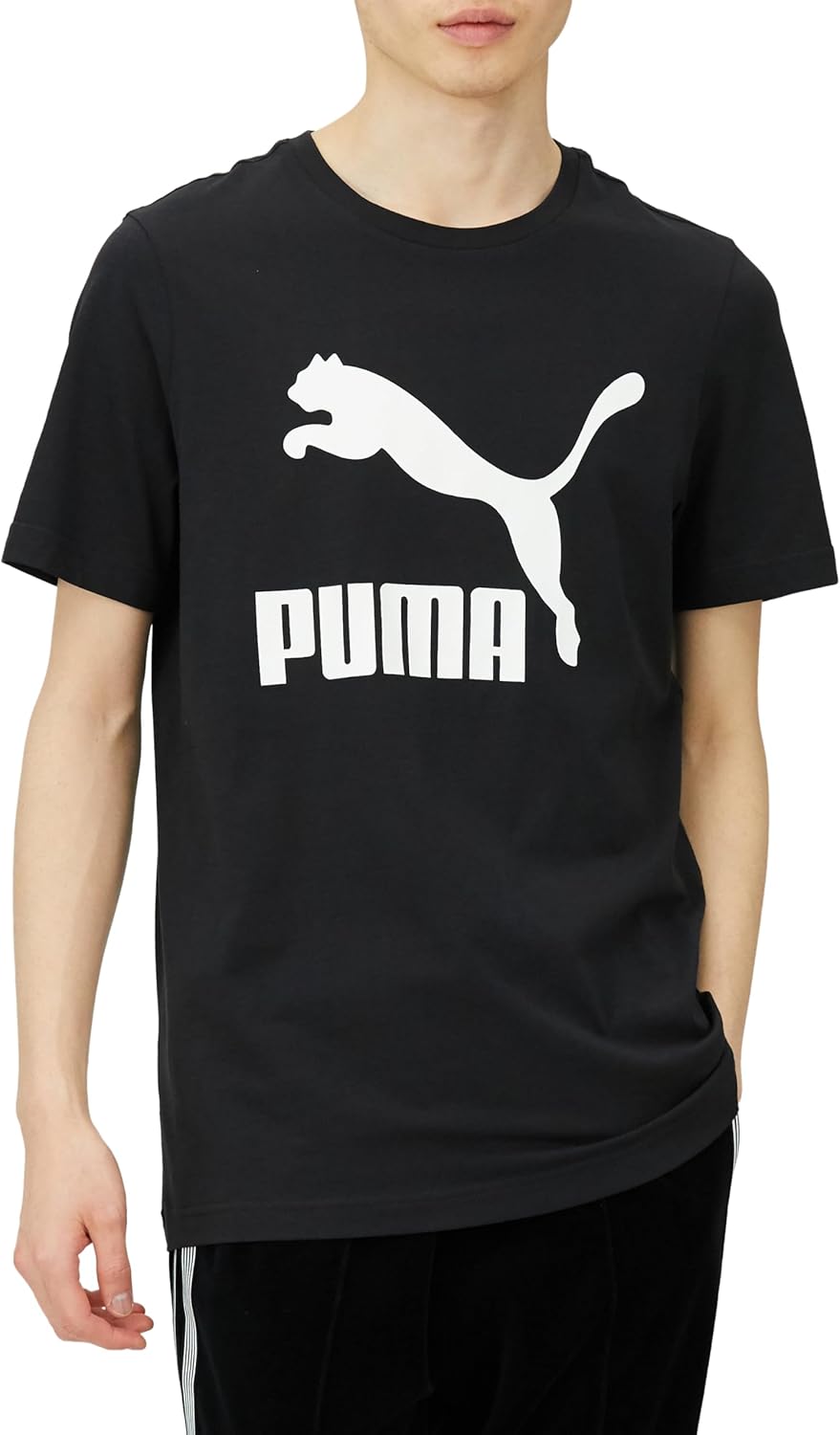 

Мужская повседневная классическая футболка Puma 531372 с логотипом, черный