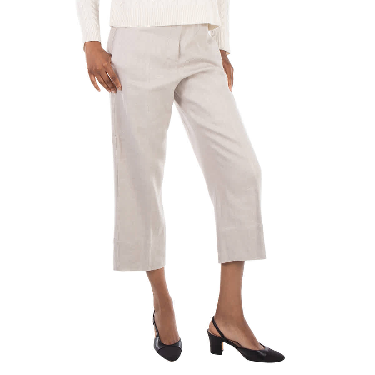 

Макс Мара Авориаз Свободные брюки из стрейч-хлопка Max Mara, Vanilla