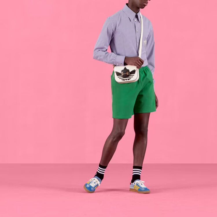 Adidas Originals X ADIDAS повседневные шорты мужские зеленые Gucci, зеленый — фото 3