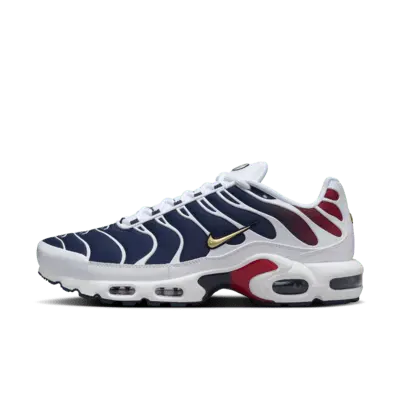

Кроссовки Nike Air Max Plus, цвет White/Midnight Navy/University Red/Metallic Gold