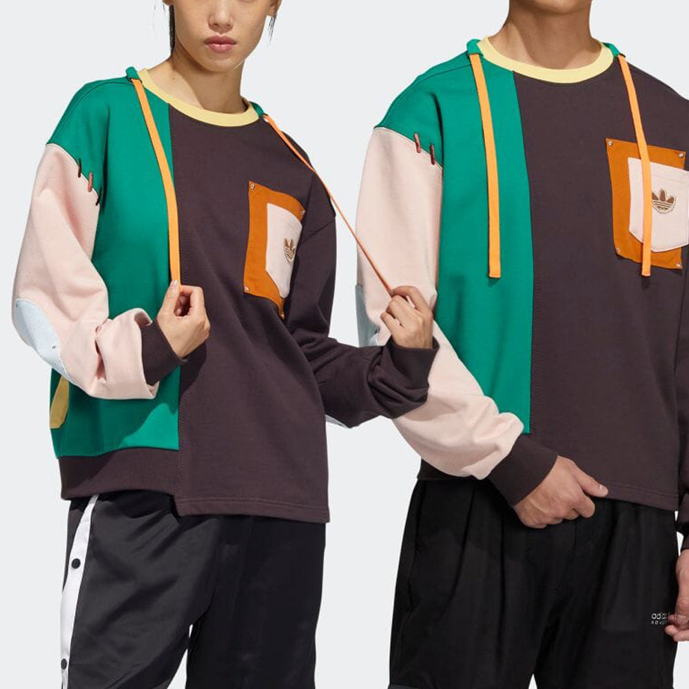 Худи adidas Originals x Melting Sadness Crossover Pullover 'Brown Beige Green' HC0349 — фото 2