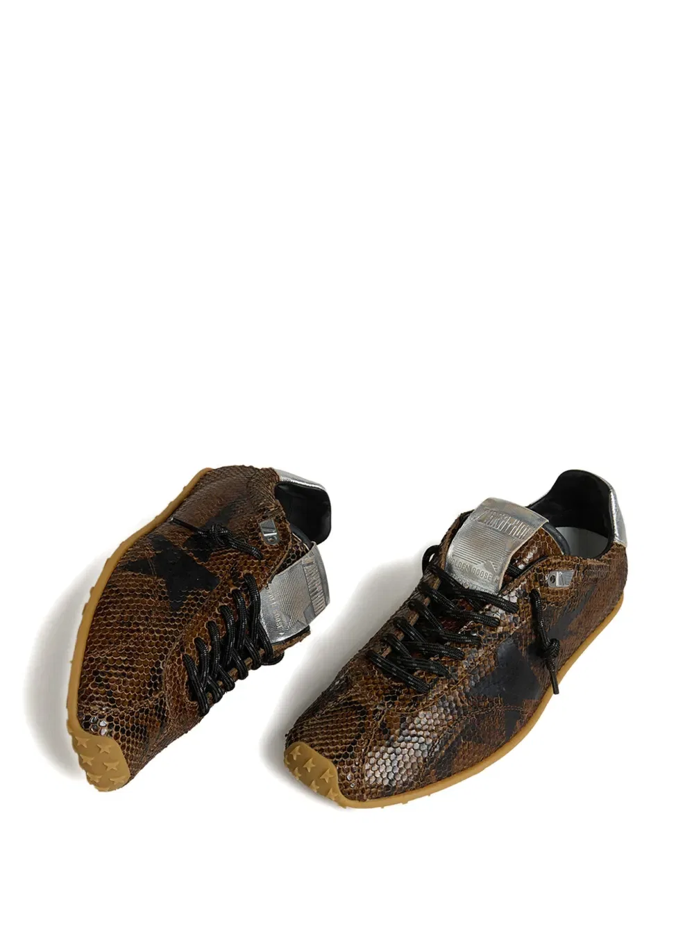 Кроссовки Marathon speed из тисненой кожи Golden Goose, коричневый — фото 2