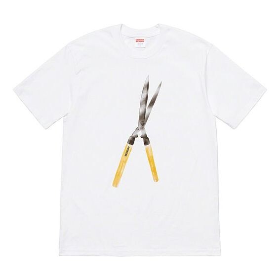 

Футболка ss19 shears tee large scissors printing short sleeve white Supreme, белый
