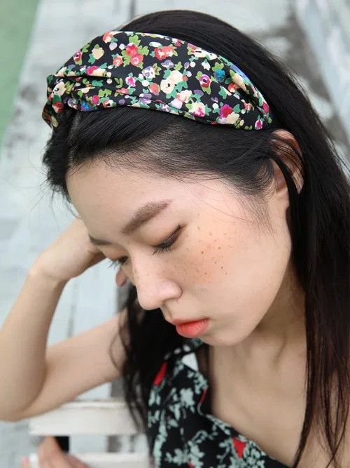 Повязка на голову Sharon Flower Hairband_Black