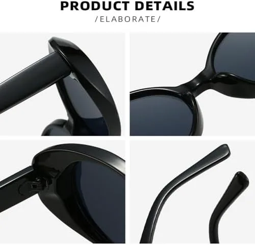 

Овальные солнцезащитные очки, модные солнцезащитные очки в стиле ретро, ​​солнцезащитные очки с маленькой оправой, защита от ультрафиолета UV400 MTZJH, Black