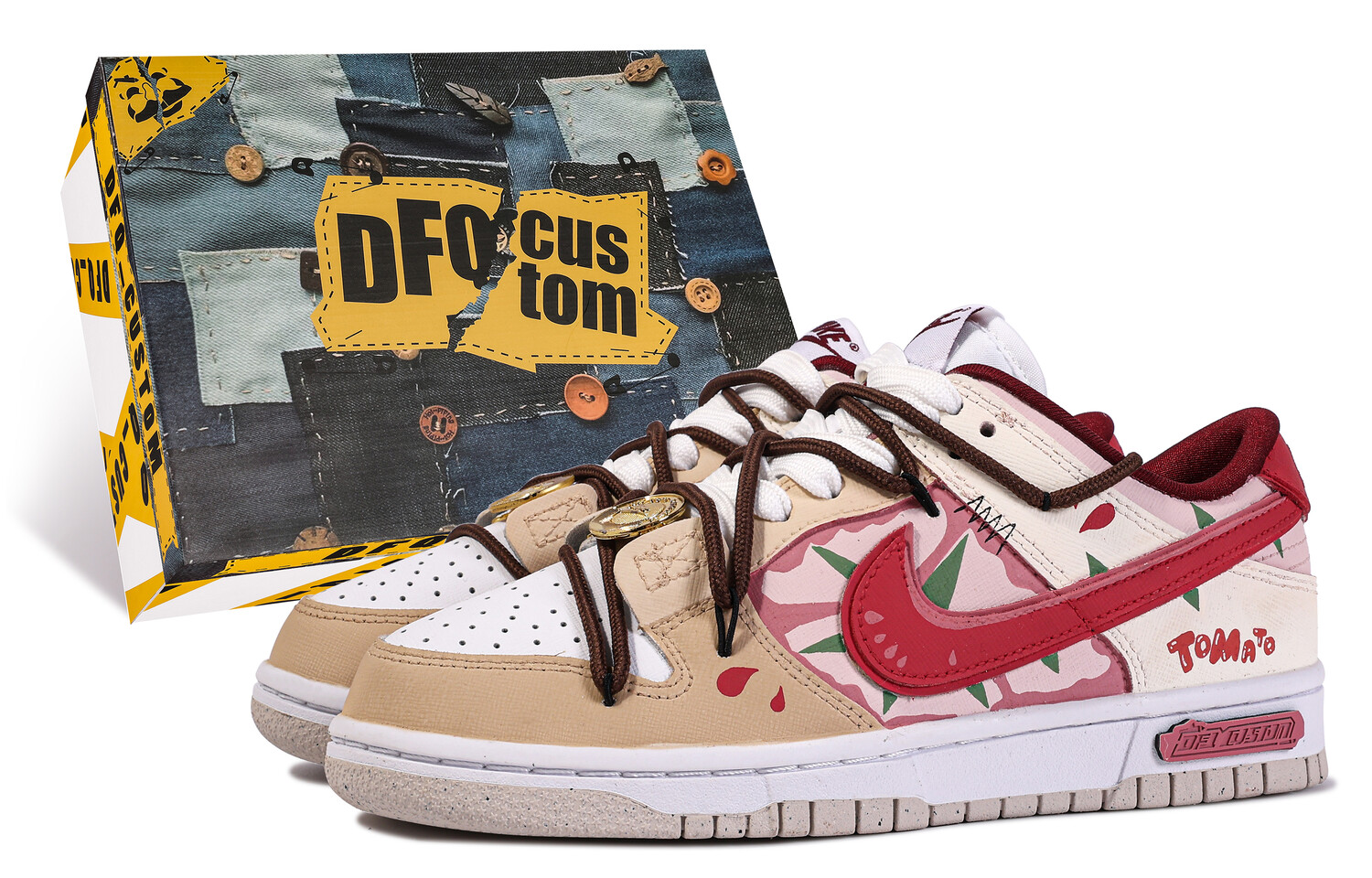 

Кроссовки Nike Dunk Skateboard Shoes Women's Low-Top Yellow/Red