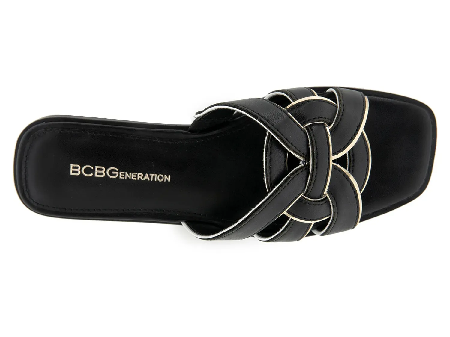 Сандалии BCBGeneration Meltem 2, черный/золотой металлик, синтетический — фото 3