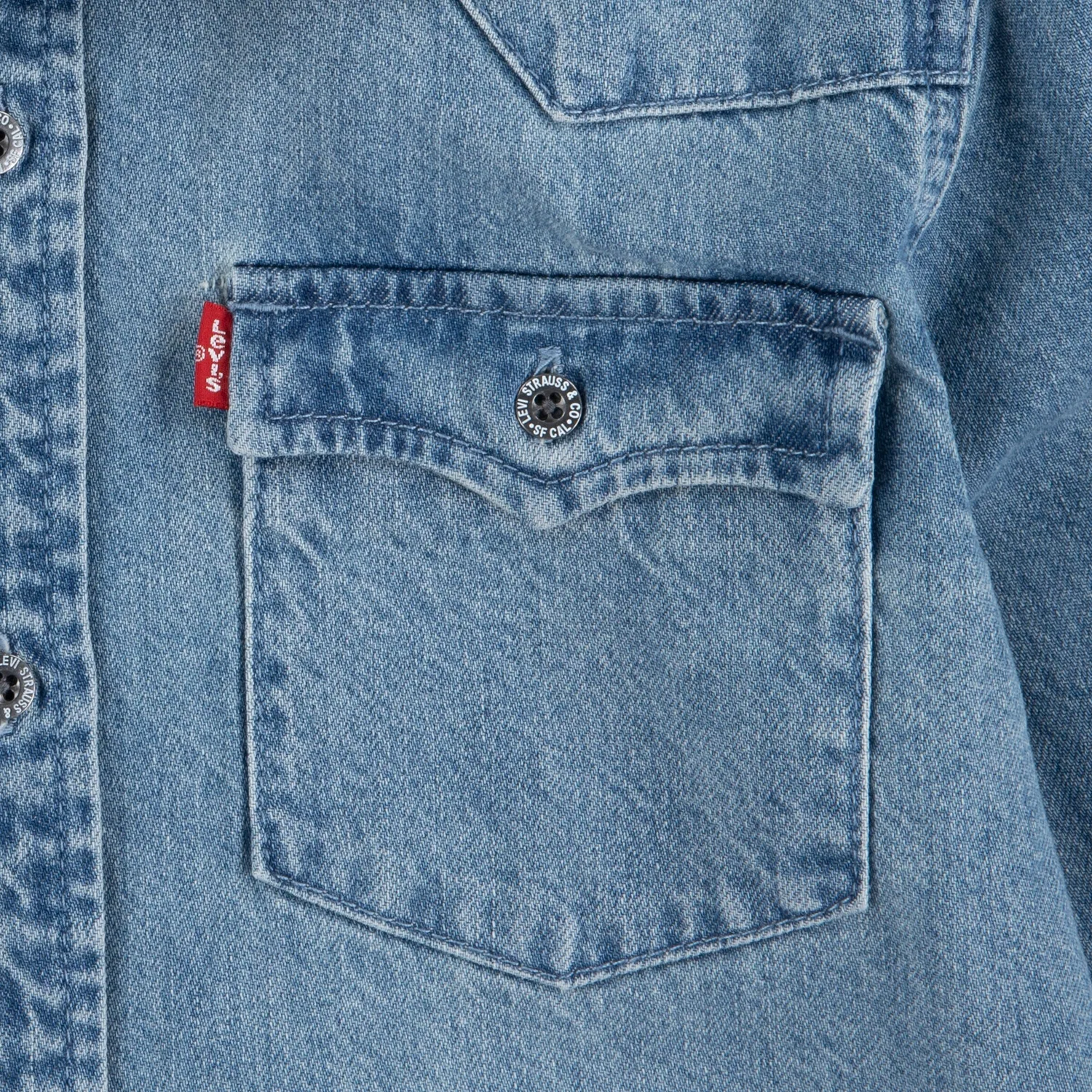 Рубашка на пуговицах стандартного кроя Levi'S Kids, Blue Denim — фото 3