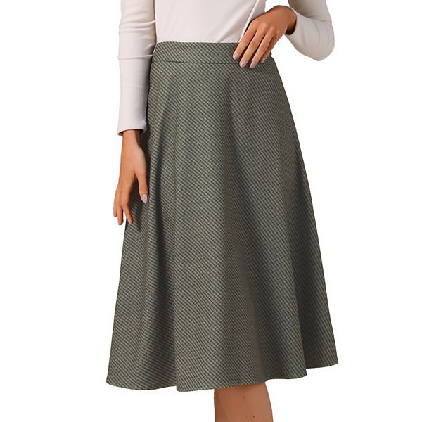 

Женская струящаяся миди-юбка в винтажную полоску с высокой талией Inspire Chic