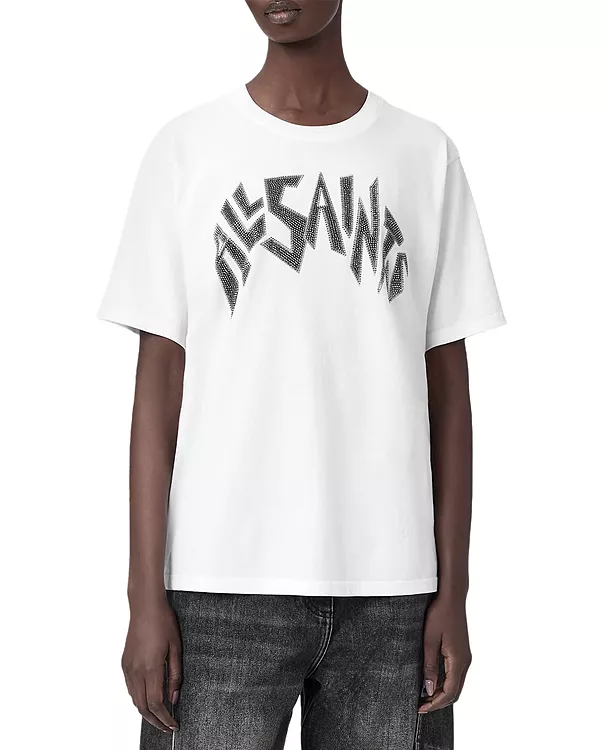 

Футболка бойфренда с цинком Allsaints, белый