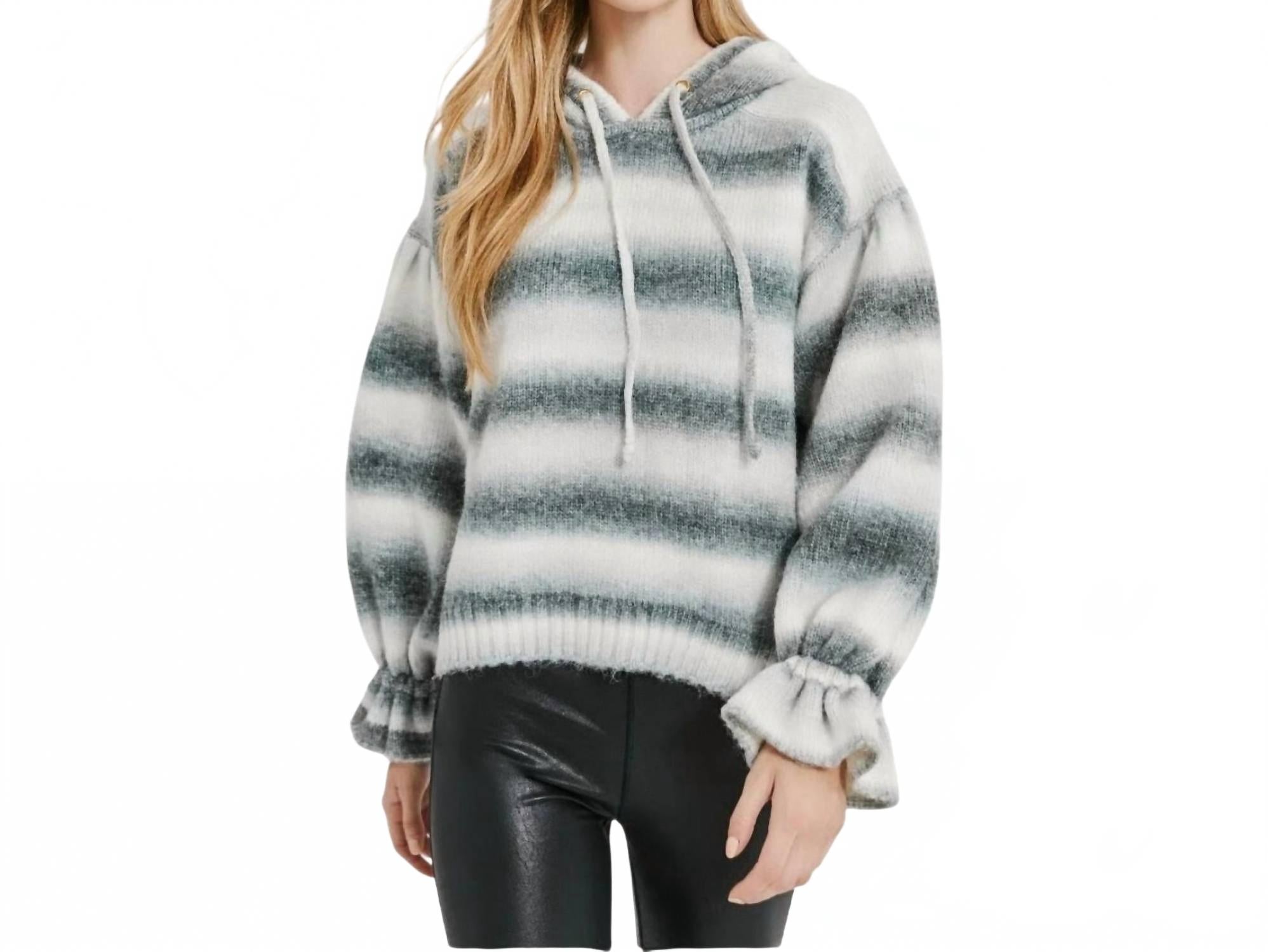 

SOMETHING NAVY Худи в полоску с эффектом омбре, бело-черное