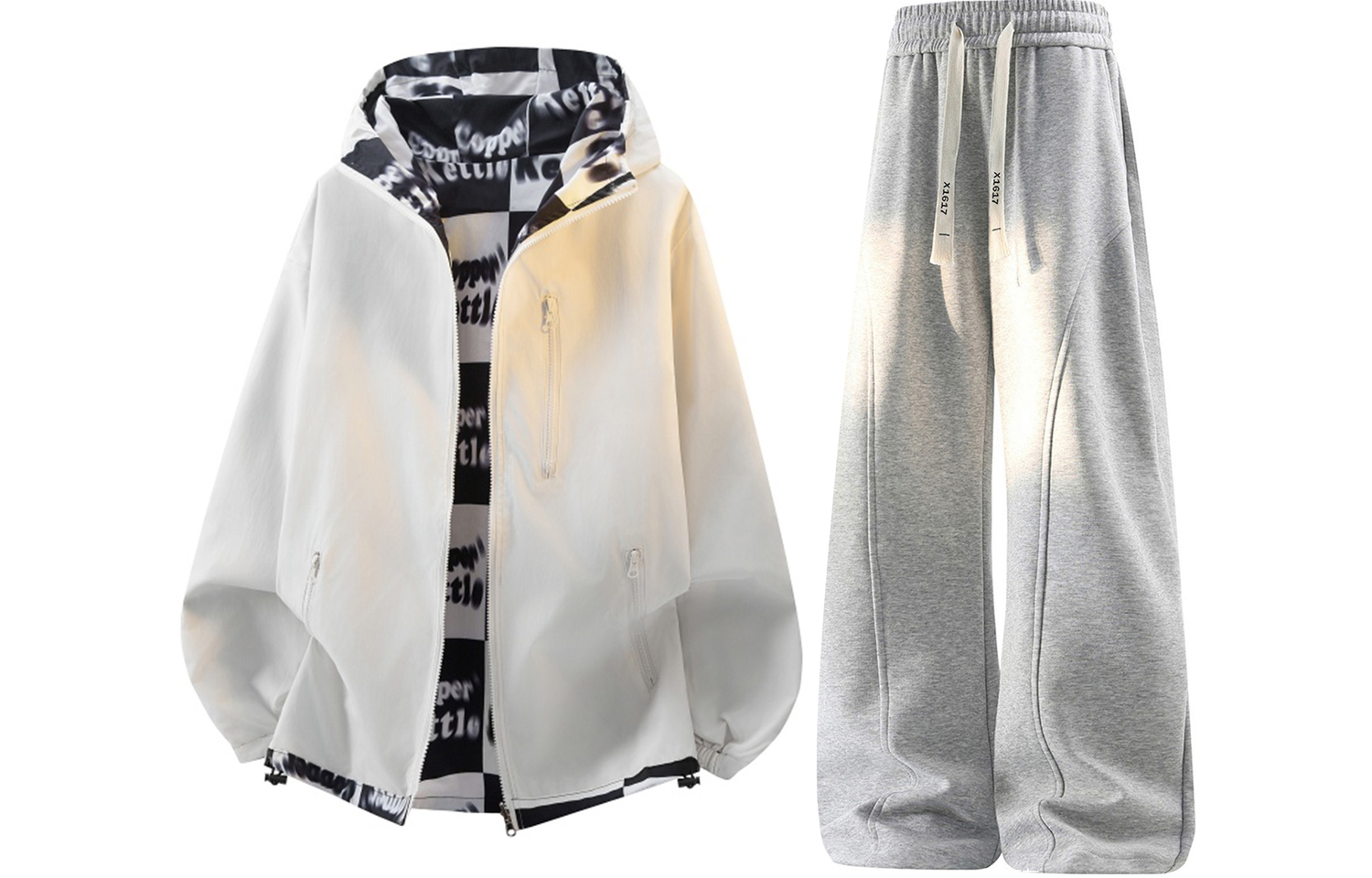 

Толстовка Casual Sportswear утепленная с капюшоном унисекс X1617, оранжевый top+heather серый pants