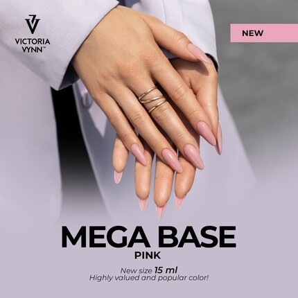 Victoria Vynn Mega Base Hard & Long Nails УФ-гибридный гель-лак со светодиодной подсветкой, 15 мл, розовый — фото 2