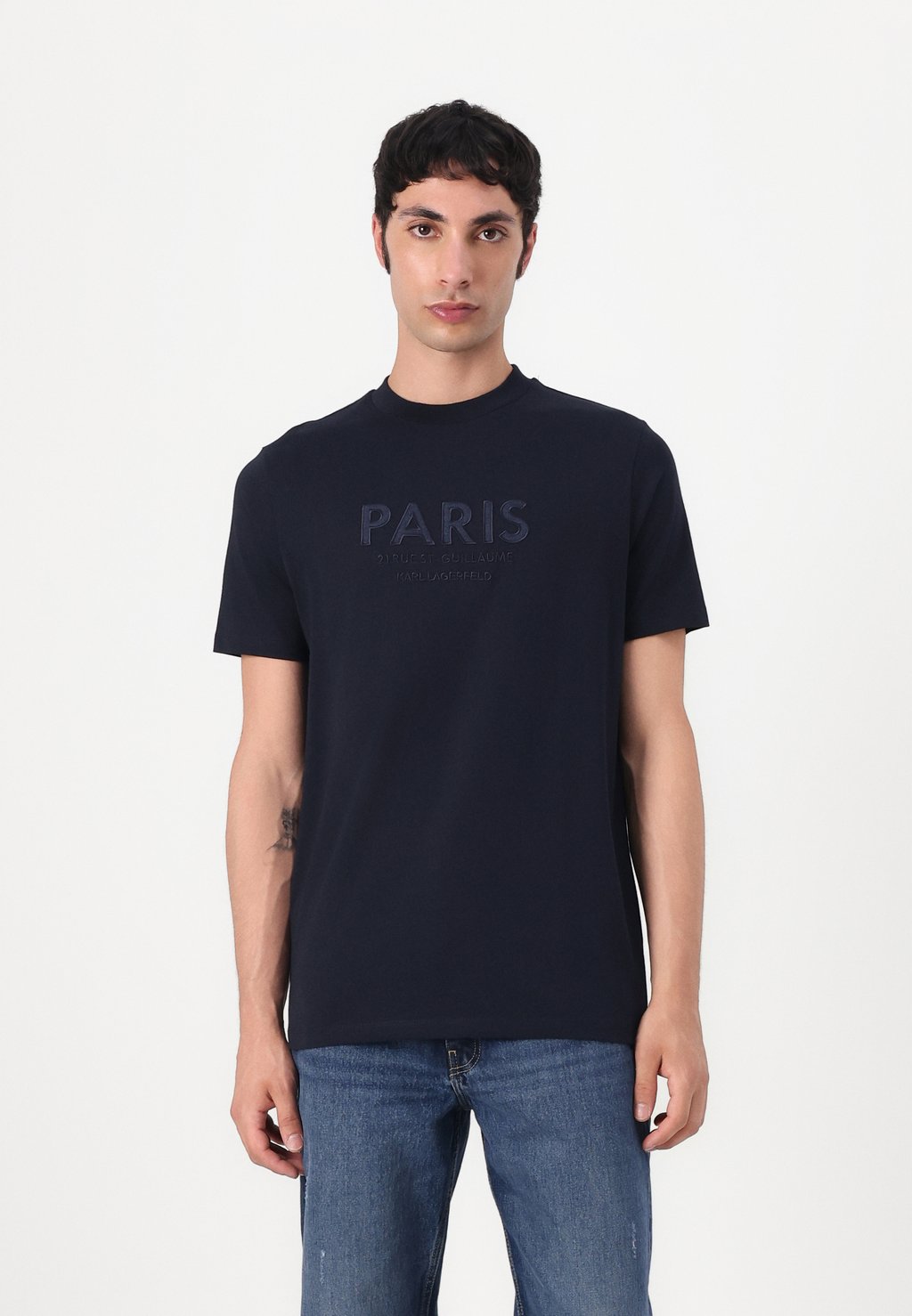 

Футболка с принтом CREWNECK KARL LAGERFELD, сине-серый