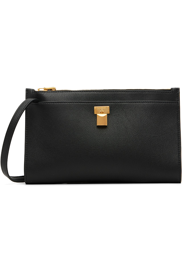 

Миниатюрная сумка с замком из натуральной зернистой кожи Tom Ford, черный