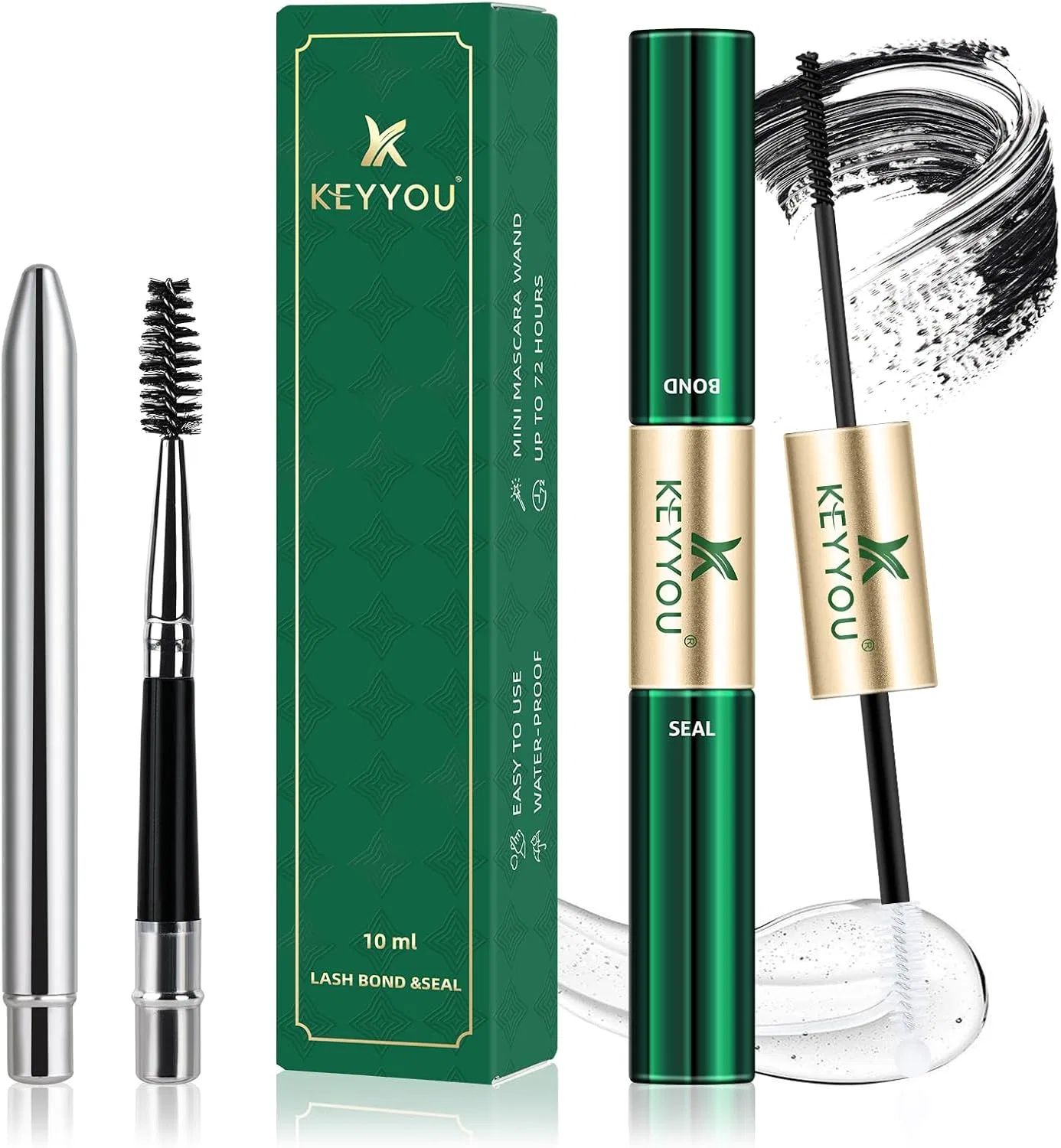 Клей для ресниц KEYYOU Lash Bond and Seal, 5 мл + 5 мл, черный