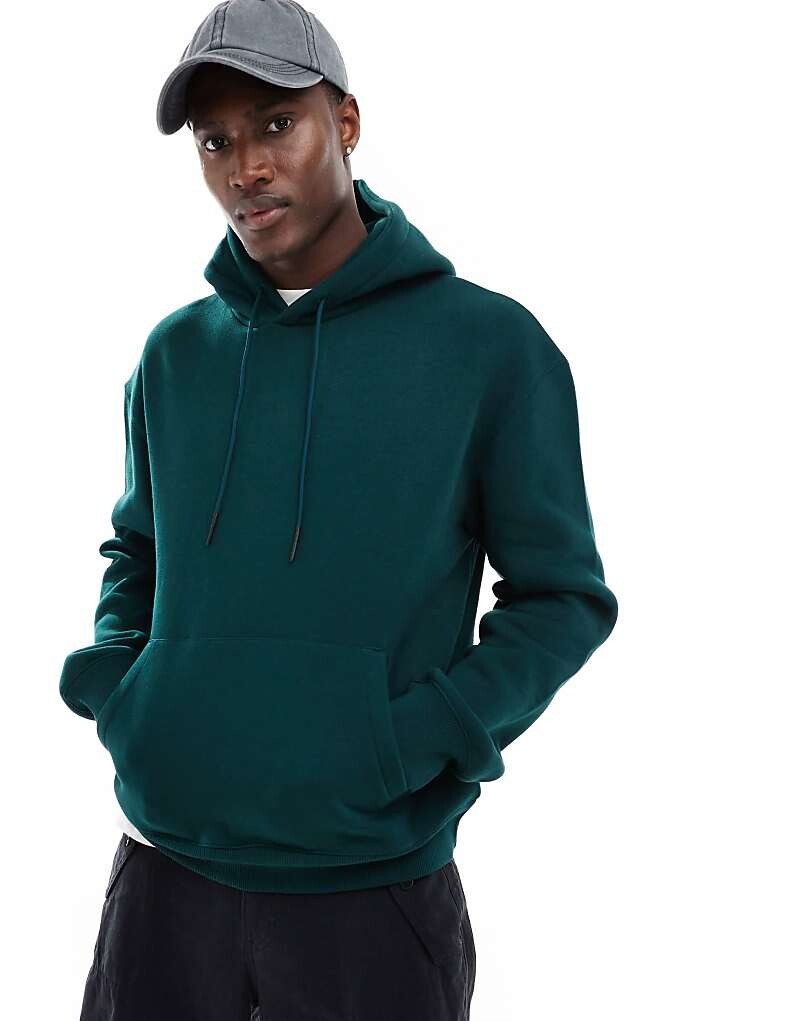 

Базовое худи бутылочно-зеленого цвета Bershka
