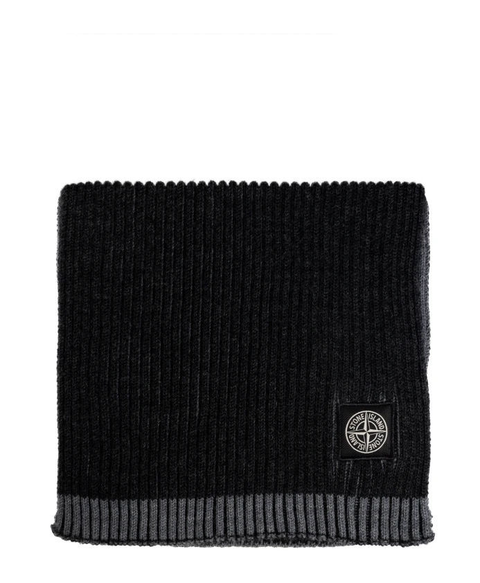 

Шерстяной шарф Stone Island, черный