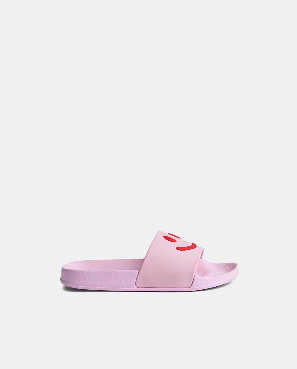 

Шлепанцы для девочек с изображением счастливого лица Molo, цвет Rosa chicle
