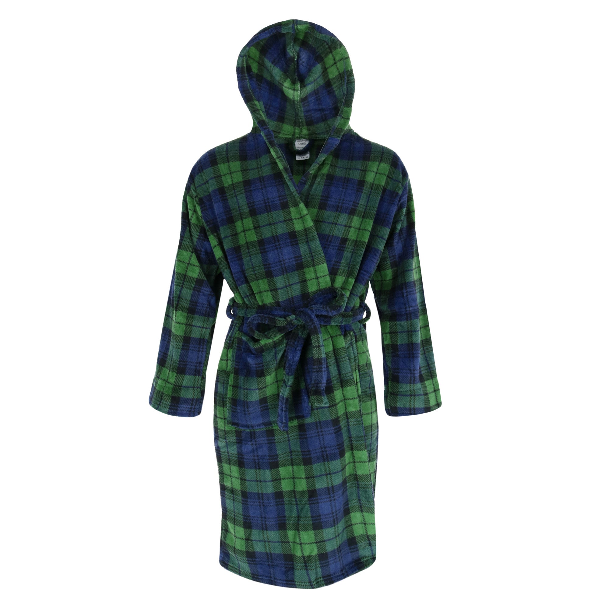 

Мужской флисовый халат с капюшоном и фланелью Wanted, цвет navy/green plaid
