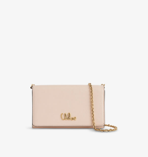 

Легендарный кожаный кошелек на цепочке Chloe, розовый
