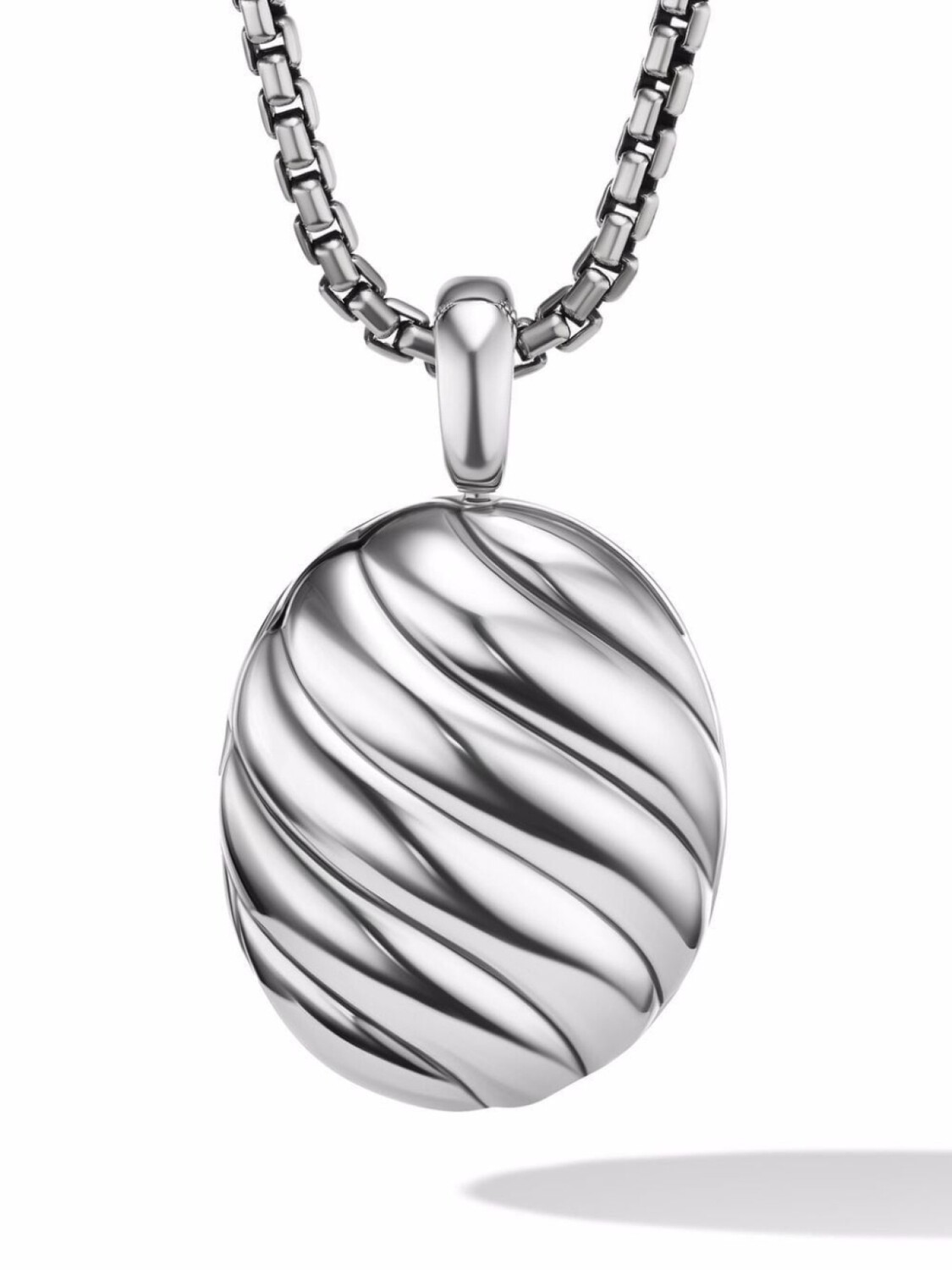 

Серебряная подвеска Sculpted Cable Locket David Yurman, серебряный