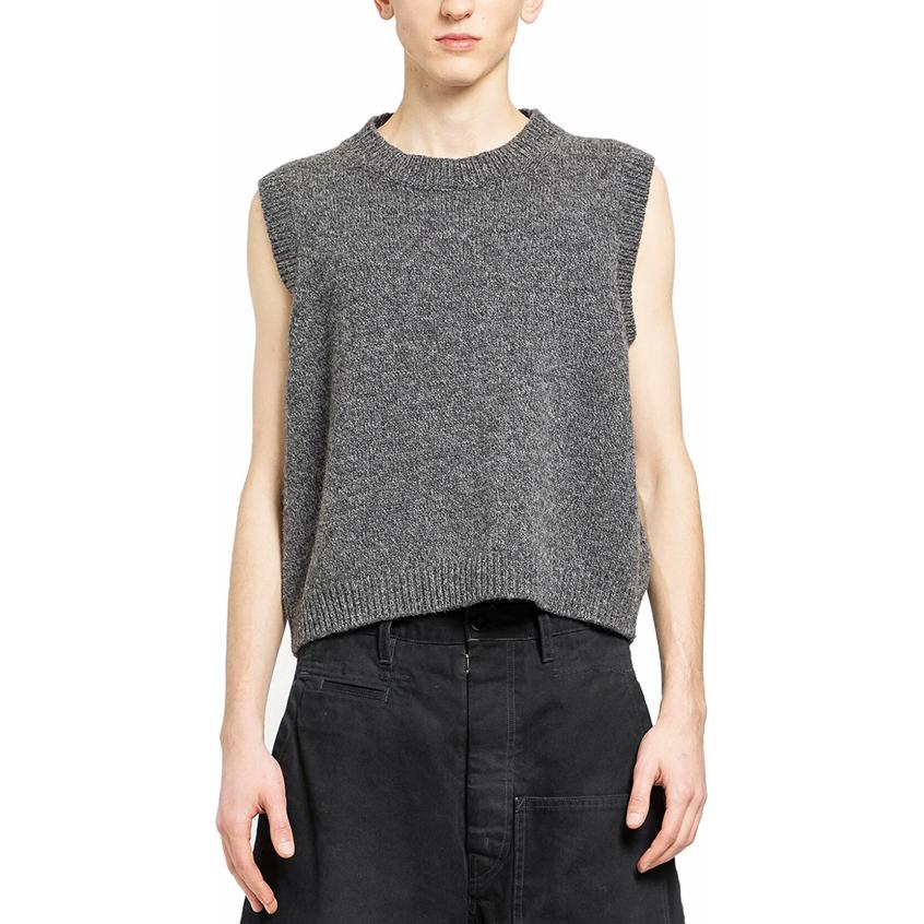 

Шетландский вязаный жилет с круглым вырезом Maison Margiela, серый