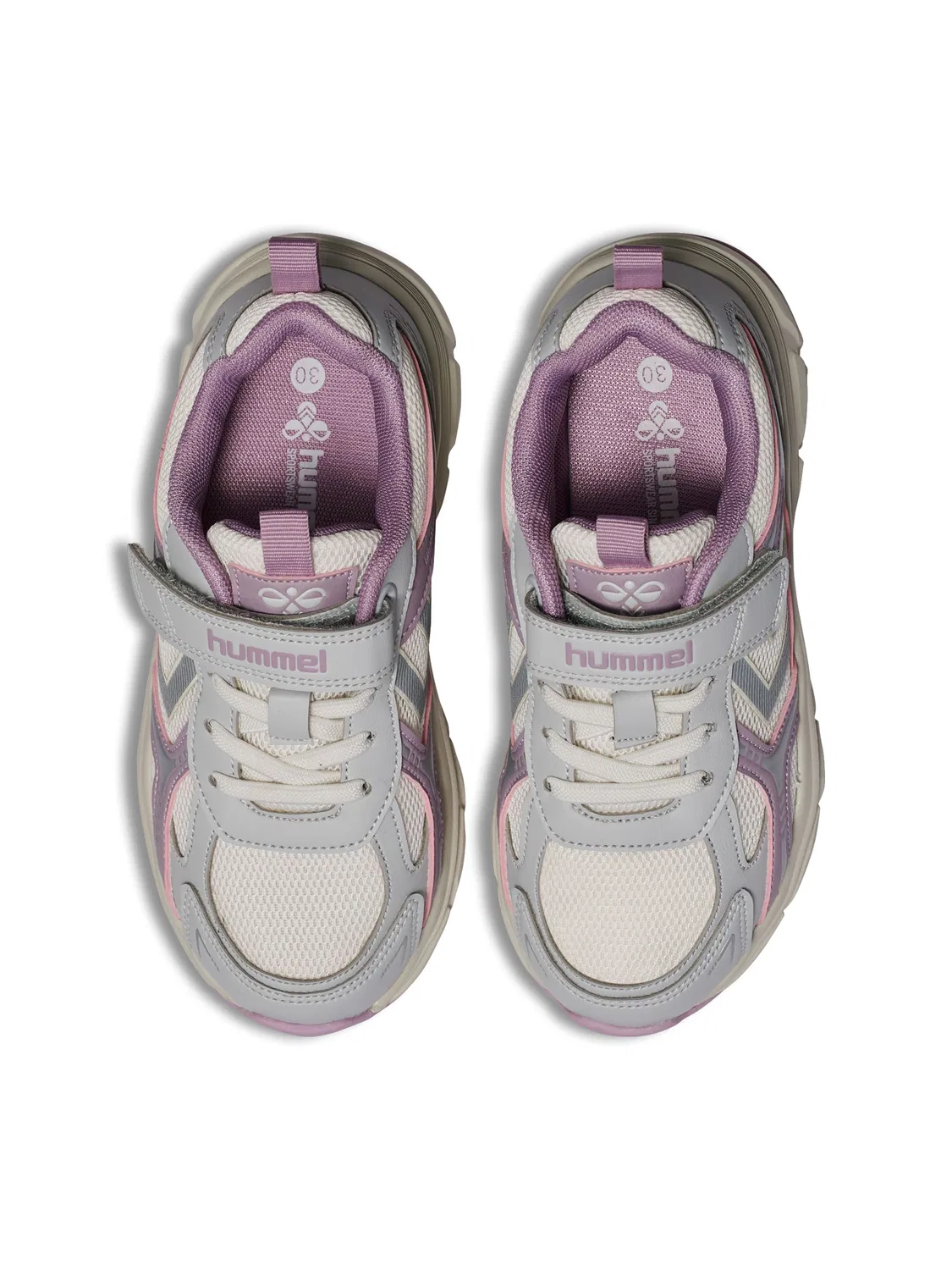Кроссовки на липучке Effort One, Hummel, marshmallow/silver — фото 4