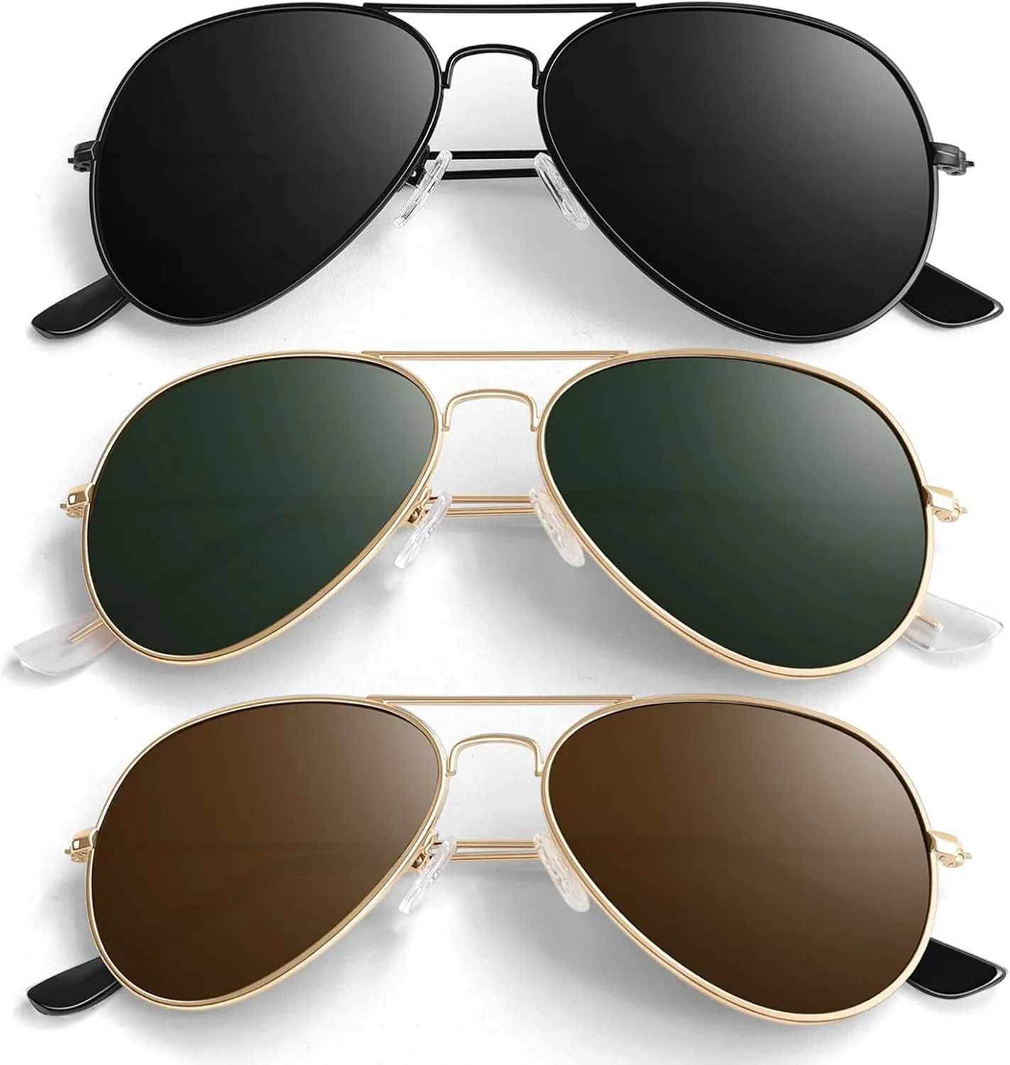

Солнцезащитные очки «Пилот» для мужчин и женщин, легкая металлическая оправа, поляризованные, защита от УФ-излучения UV400 ANZIW, Black/ Blackish Green/ Brown