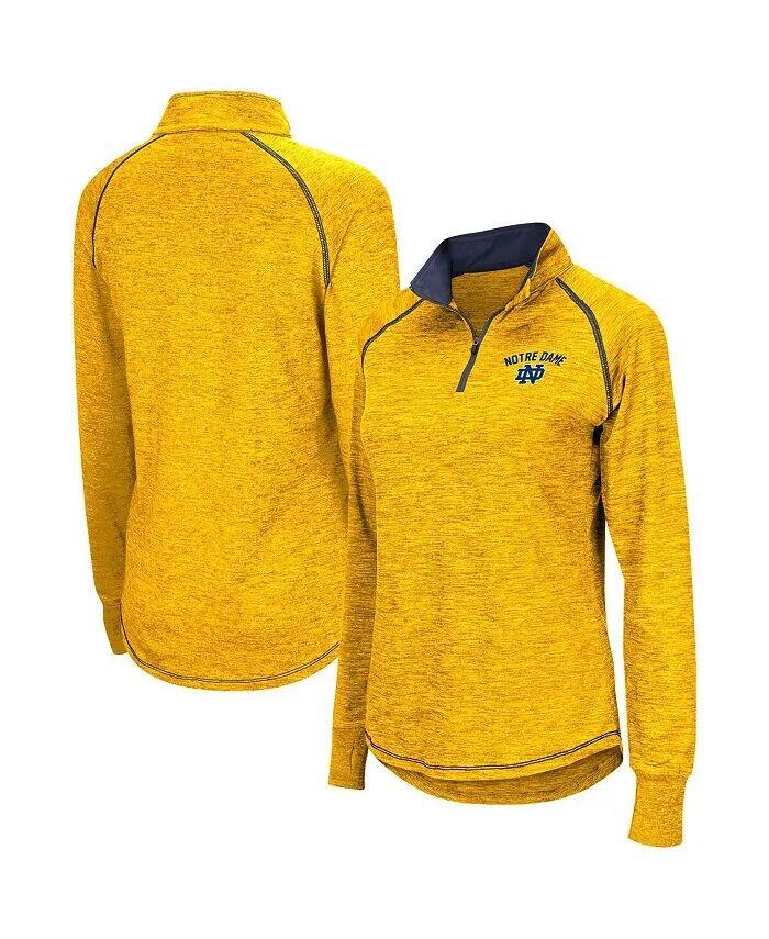 

Женский топ Notre Dame Fighting Irish Bikram Raglan с молнией четверть Colosseum, синий