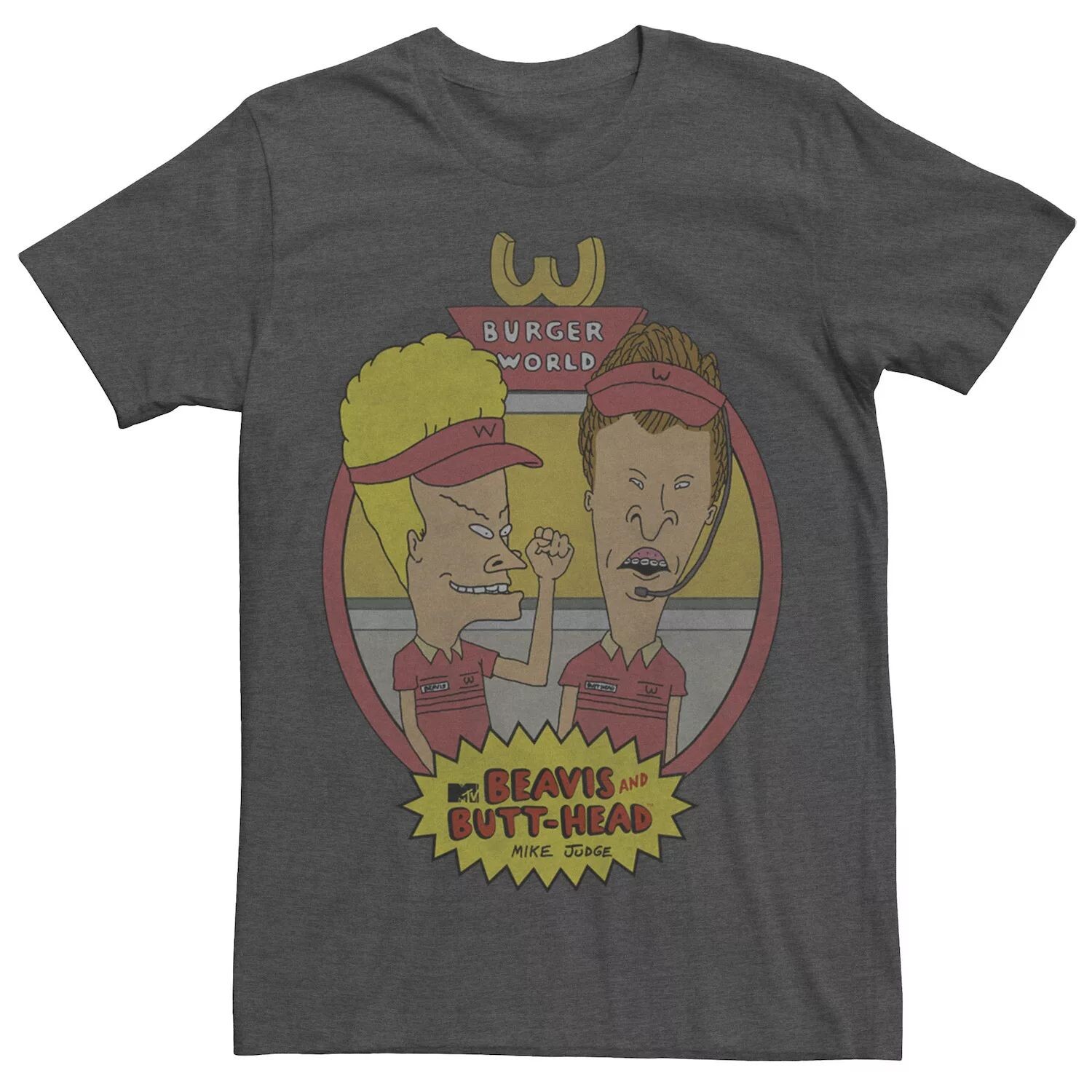 

Мужская футболка с рисунком Beavis and Butthead Burger World Uniforms Licensed Character