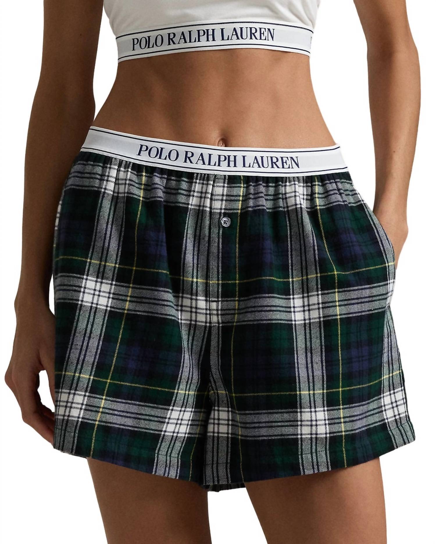 

Боксеры-шорты из фланели в клетку Evergreen Polo Ralph Lauren