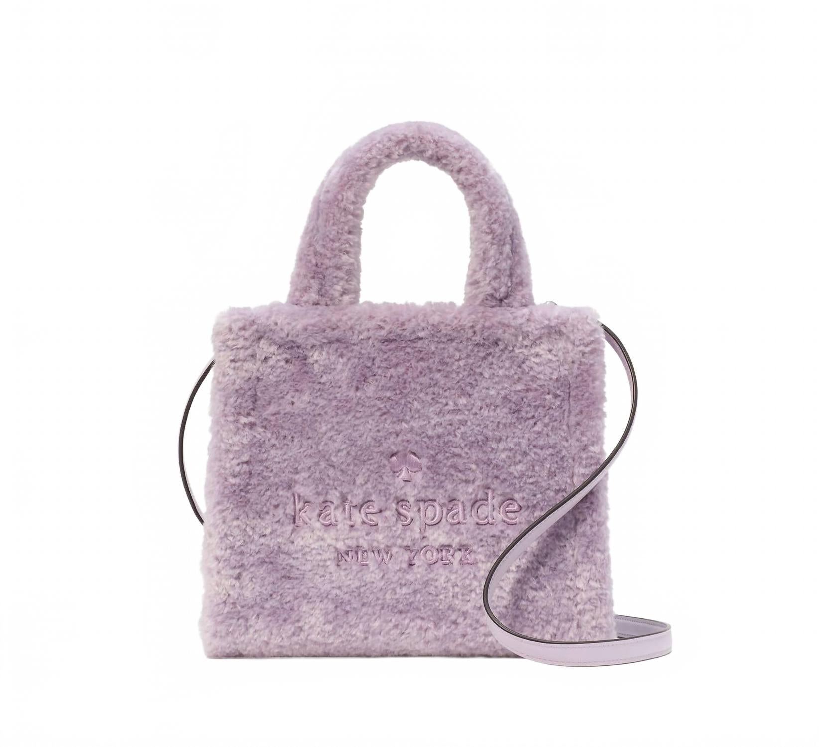 

Kate Spade Маленькая сумка-тоут Ellie из искусственного меха, цвет Violet Mist