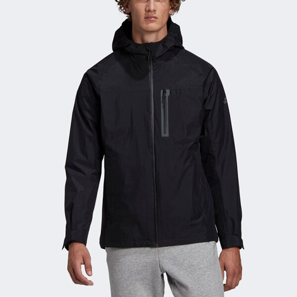 Куртка adidas 3 in 1 Wp Jkt Outdoor Sports Hooded Jacket Black, черный — фото 3