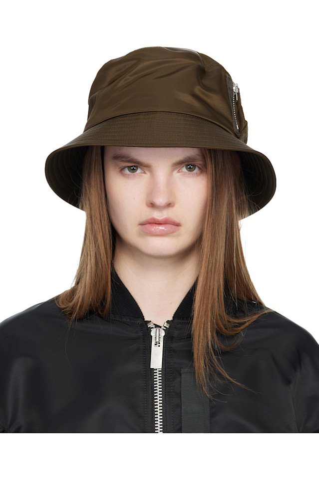 

Панама с одним полем и карманом Sacai, коричневый