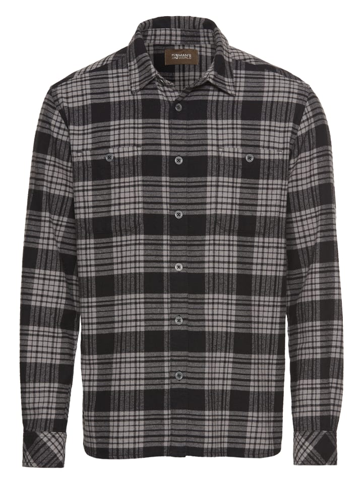 

Рубашка фланелевая в клетку антрацитового цвета Man's World