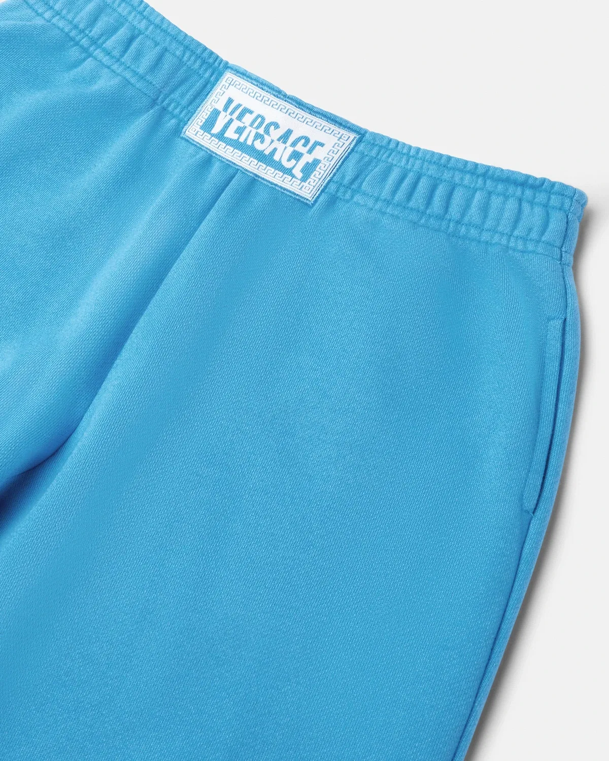 Детские спортивные брюки из хлопкового джерси с принтом VERSACE, голубой — фото 4
