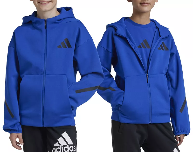 

Детские кроссовки Adidas Z.N.E. Спортивная куртка с капюшоном и молнией во всю длину, синий