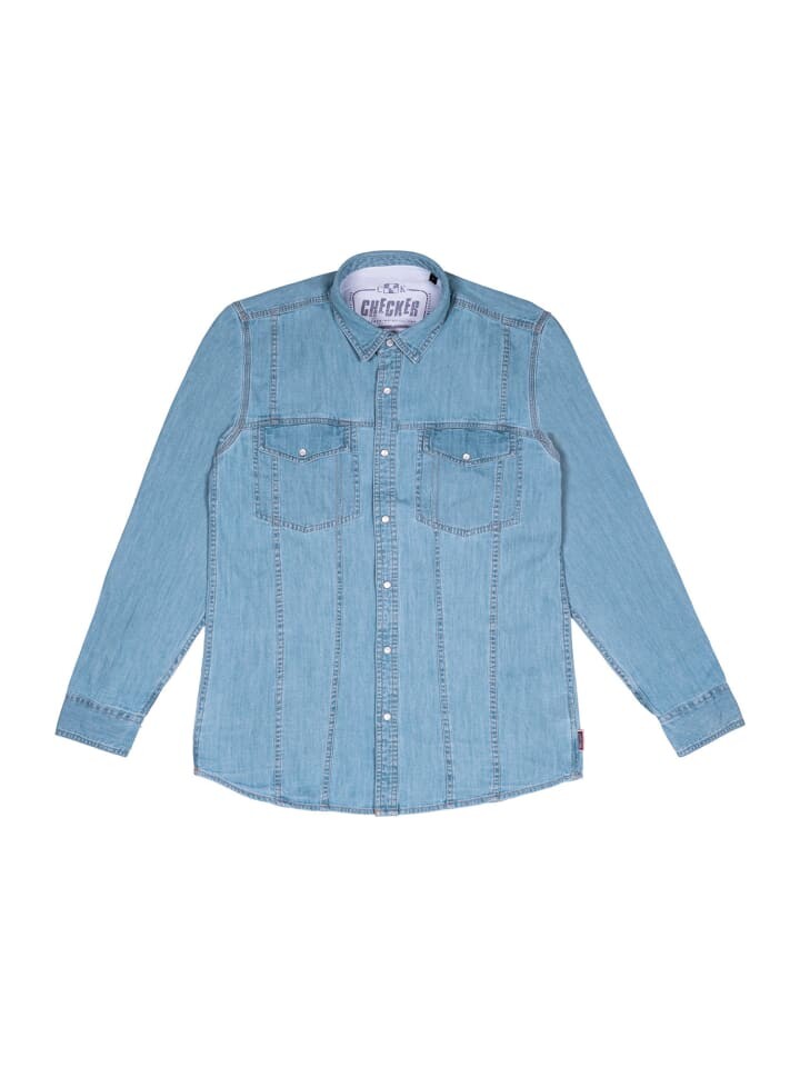 

Рубашка Checker Hemd Dynasty Denim, светло-синий