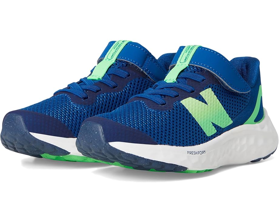 

Кроссовки New Balance Kids Fresh Foam Arishi v4 Bungee Lace with Top Strap, цвет Galaxy Blue/Lime Leaf/Nb Navy