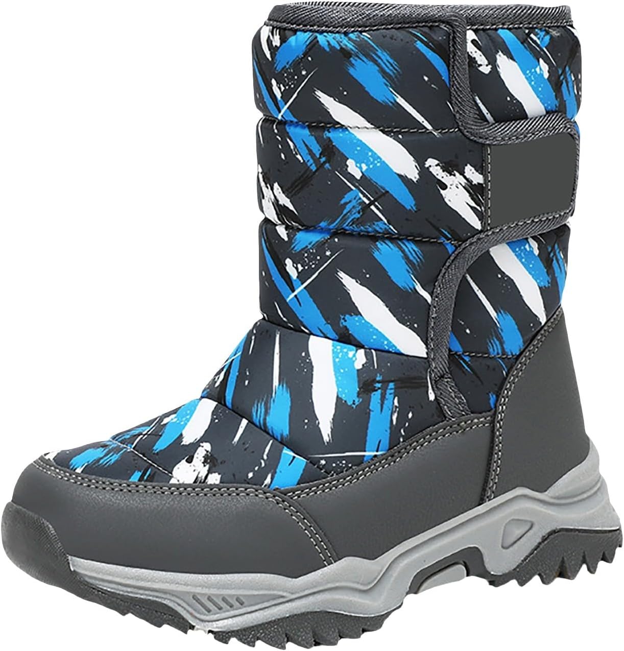 

Детские милые зимние ботинки с эффектом тай-дай, водонепроницаемые для прогулок и походов на улице, утепленные, с толстой подошвой, для мальчиков и девочек Generic, Light Blue