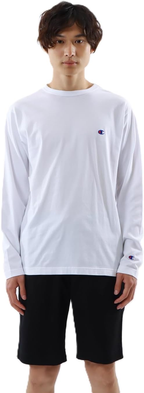 

Мужская футболка с длинным рукавом Champion C3-Y428, 100% хлопок, классический дизайн, вышитый логотип, белая, размер 4 л