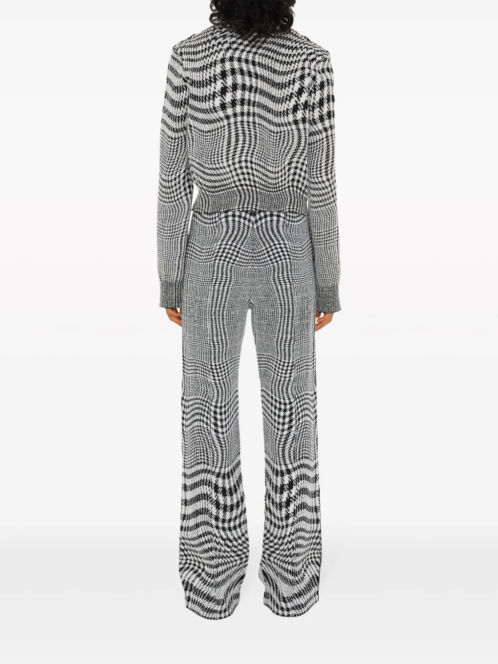 Брюки жаккардовые BURBERRY, клетка, черный — фото 4