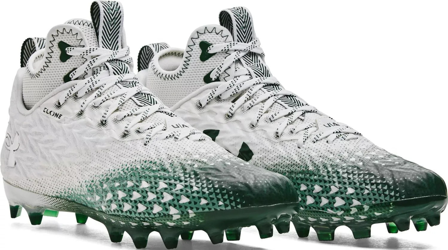 Футбольные бутсы Under Armour Men's Spotlight Clone 3, белый/зеленый — фото 4