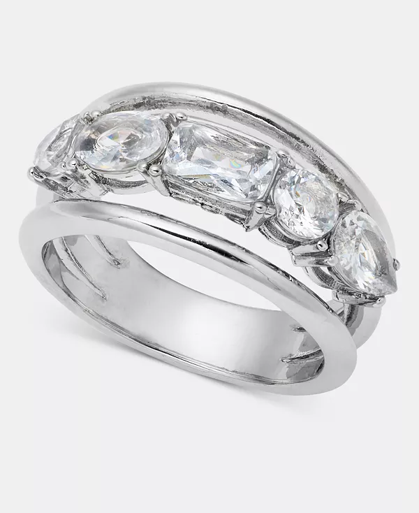 

Кольцо с разноцветными кристаллами, эксклюзив от Macy's On 34Th, rhodium